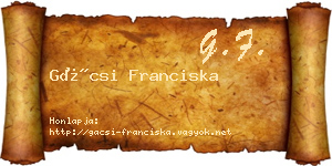 Gácsi Franciska névjegykártya